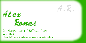 alex ronai business card